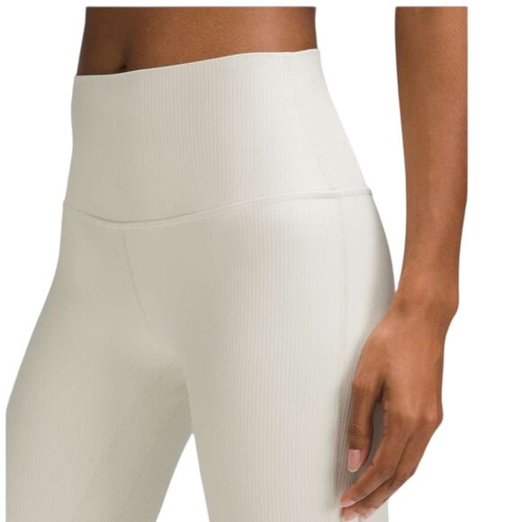 NWOT Lululemon Align Ribbed High-Rise Pant 28” Shine in Bone Size 8 - Picture 4 of 10